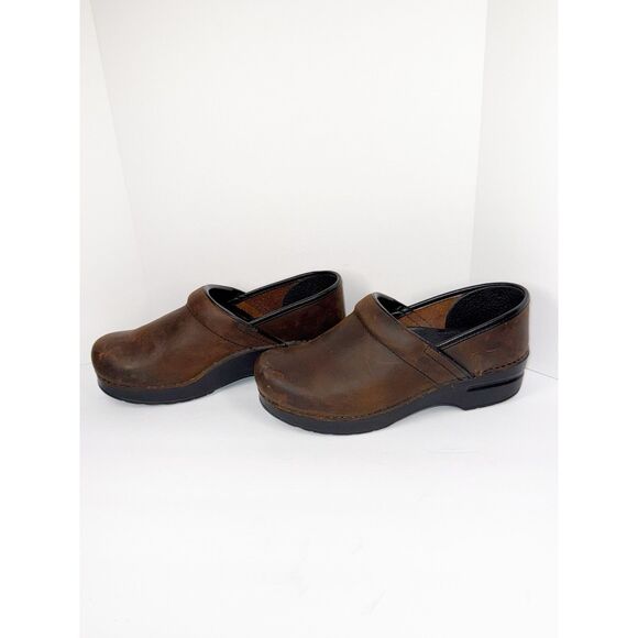 Dansko Professional Leather Clog Antique Brown Mule Comfort Women 39/8.5-9 Wide - Picture 4 of 14